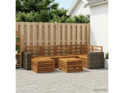 Vidaxl Conjunto De Sofás Para Exterior 7 Unid. Natural Poliéster