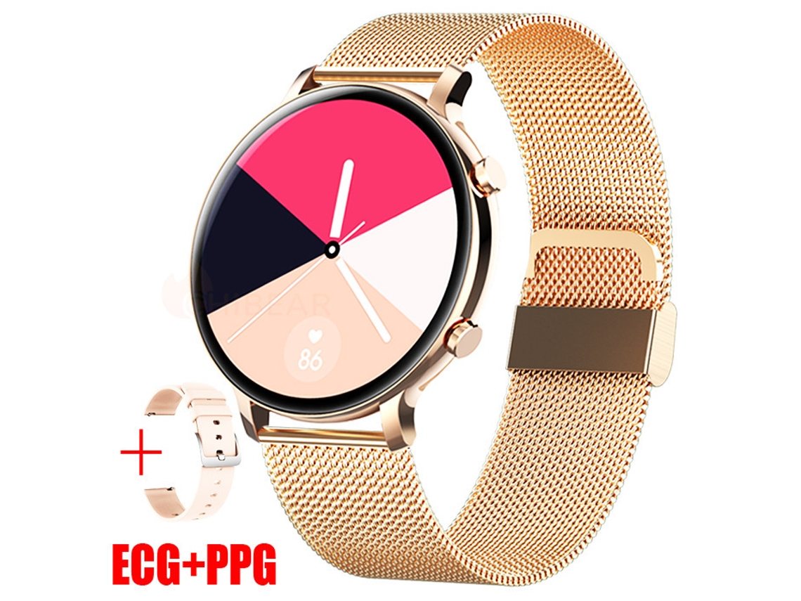 Hw36 Smart Watch Bluetooth Chamada Monitoramento de Saúde Rede Dourada GODTVAGT