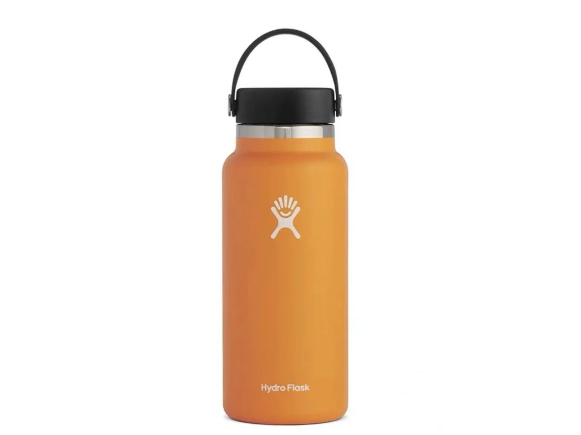 Garrafa de água térmica Brilvibera de 950ml, garrafa de água esportiva em aço inoxidável (32 oz)