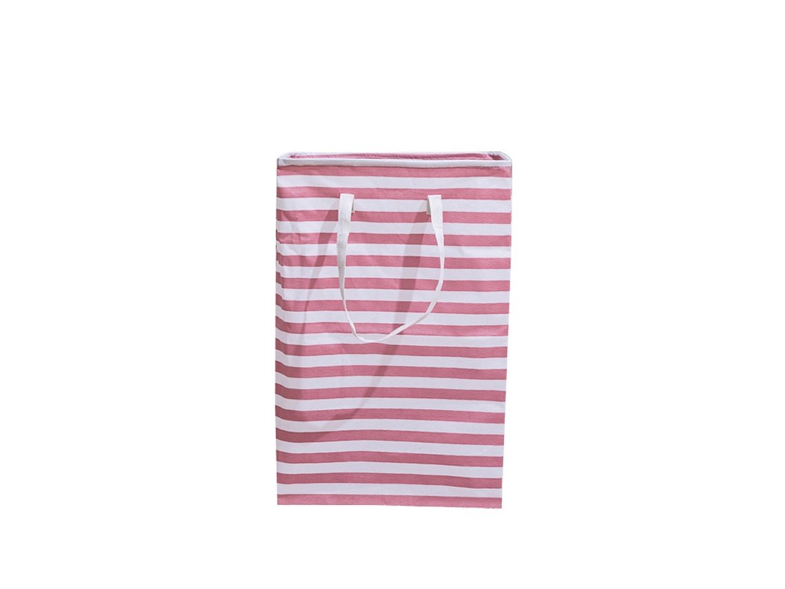 Cesto de roupa duplo à prova d'água Slowmoose 72L com listras brancas