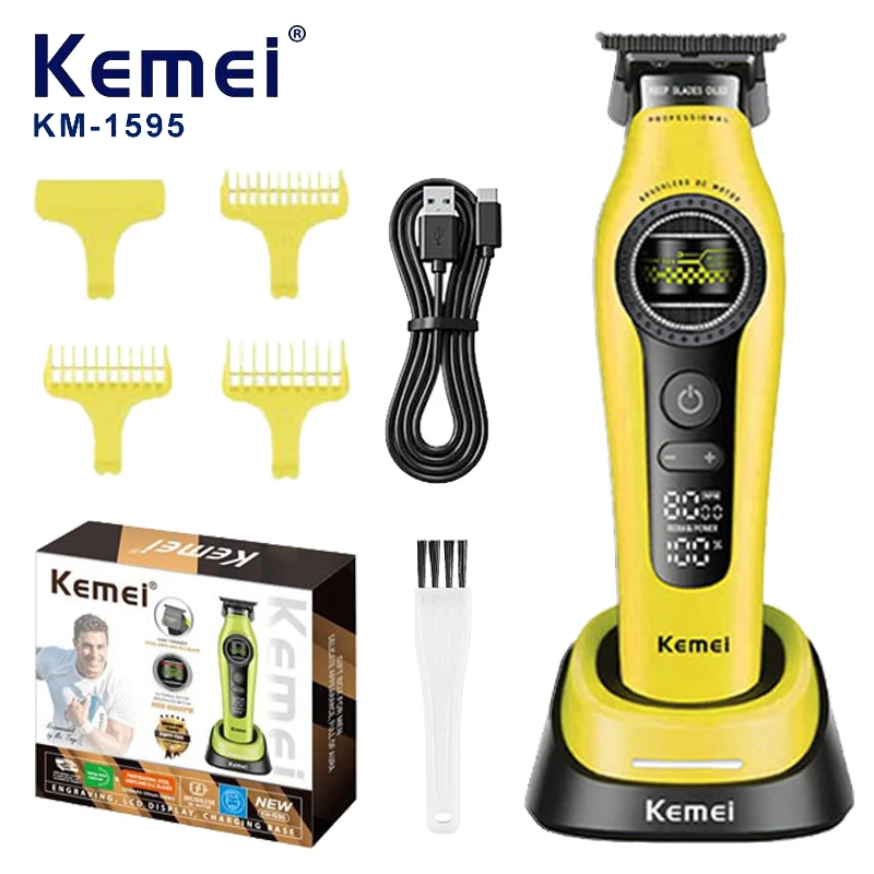 (amarelo) Máquina De Cortar Cabelo Profissional Com Motor Brushless De Rotor Externo, 8000 Rpm, Máquina De Cortar Cabelo Masculina