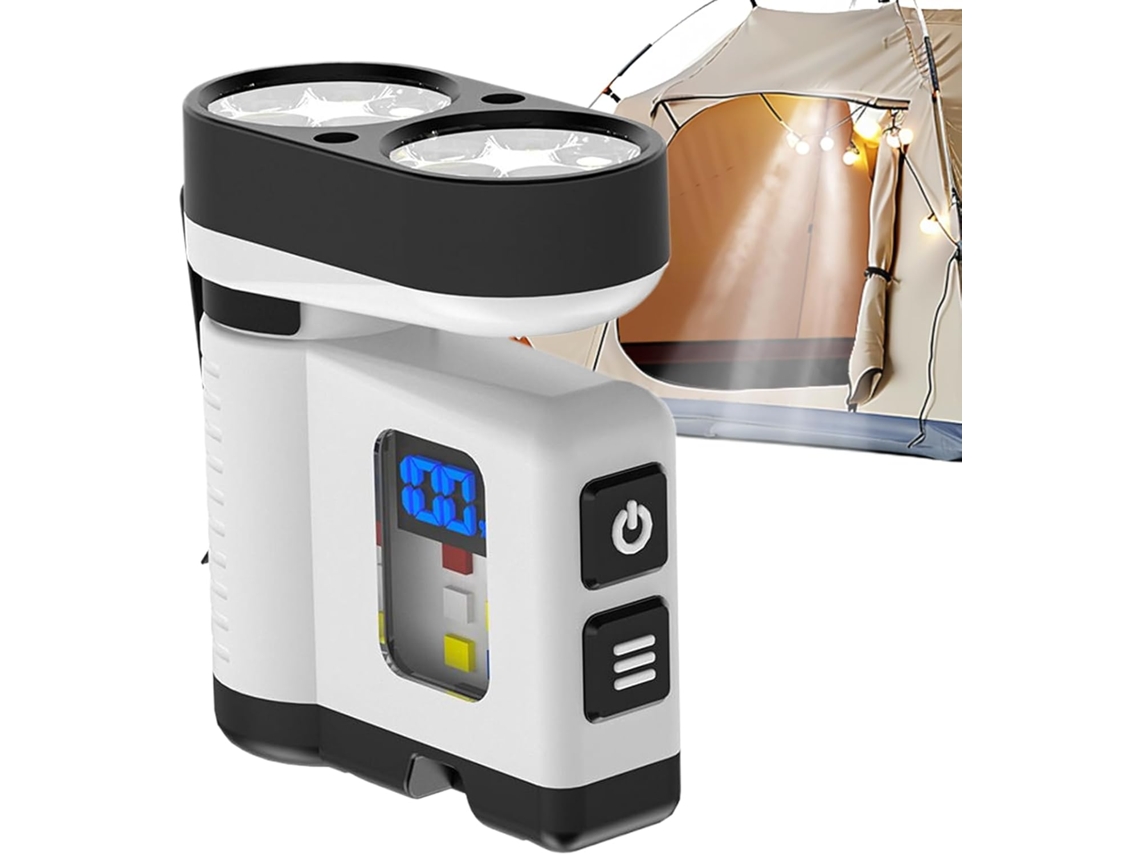 Luz de trabalho magnética com visor digital LED portátil e à prova d'água.