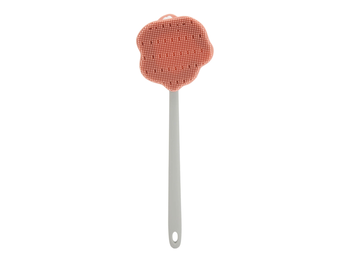 Escova De Banho Para Corpo Com Alça Longa, Silicone, Área De Fricção Grande Rosa Vante