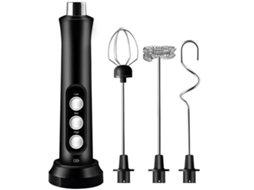 Espumador Elétrico de Leite AQUAFORGE manual, 3 velocidades, para latte, preto