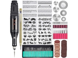 Kit de Ferramentas de Gravura Elétrica com 108 Peças, com Acessórios e Modelos | S/MARCA