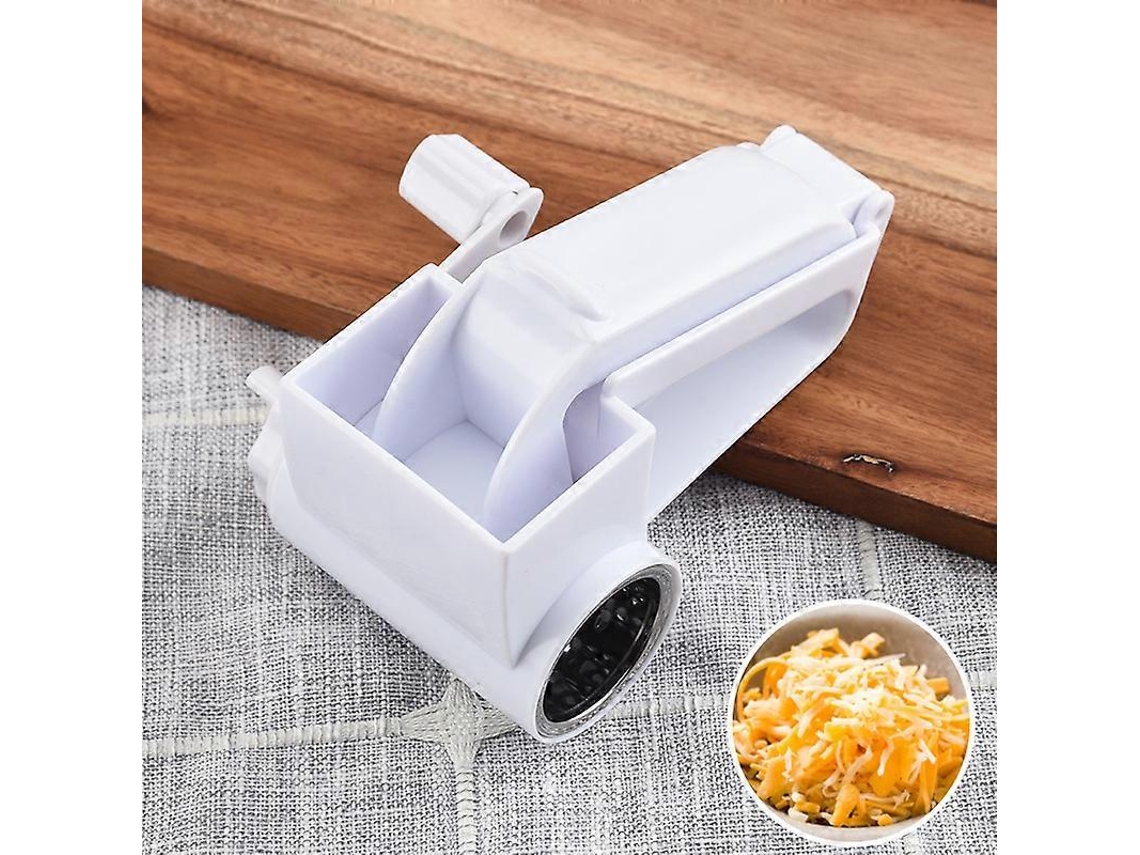 Rallador de Queijo Rotativo de Manivela com Tambores de Aço Inoxidável Multifuncional para Queijo Duro, Chocolate, Nozes e Coco Desidratado