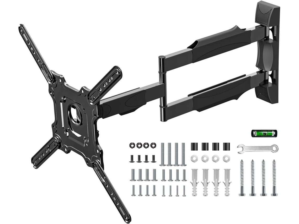 Suporte de parede giratório de longo alcance para TVs de 32 a 65 polegadas, suporte de parede para TV com