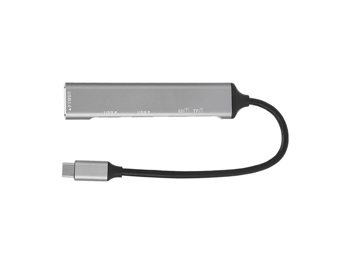 Aetheria hub Usb C 5 em 1 Docking Station com Usb3.0/2.0, Leitor de Cartão, Plug And Play, Compatível Windows/linux