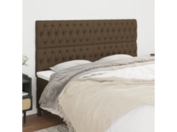 Vidaxl Cabeceira Castanho Escuro 180x7x118/128 Cm Tecido
