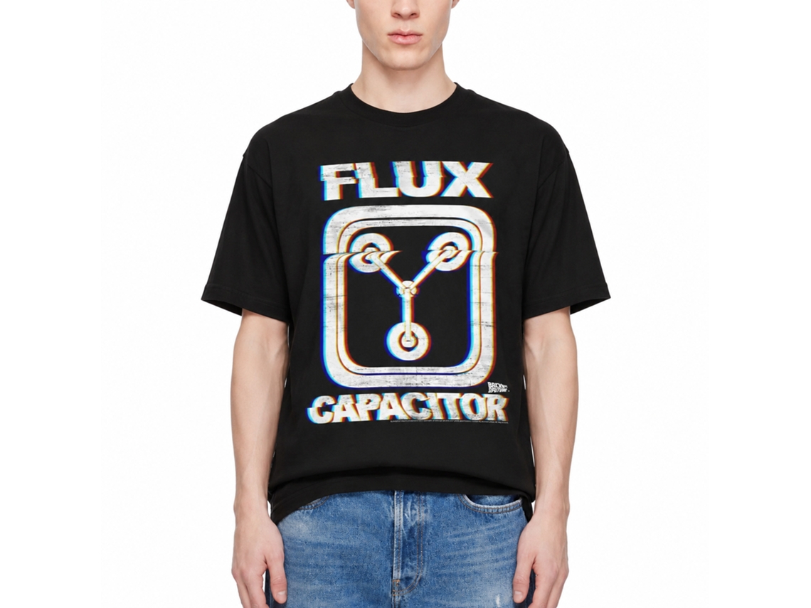 Rockinstone Back To The Future Movie Flux Black Adult T-shirt Size:xxl