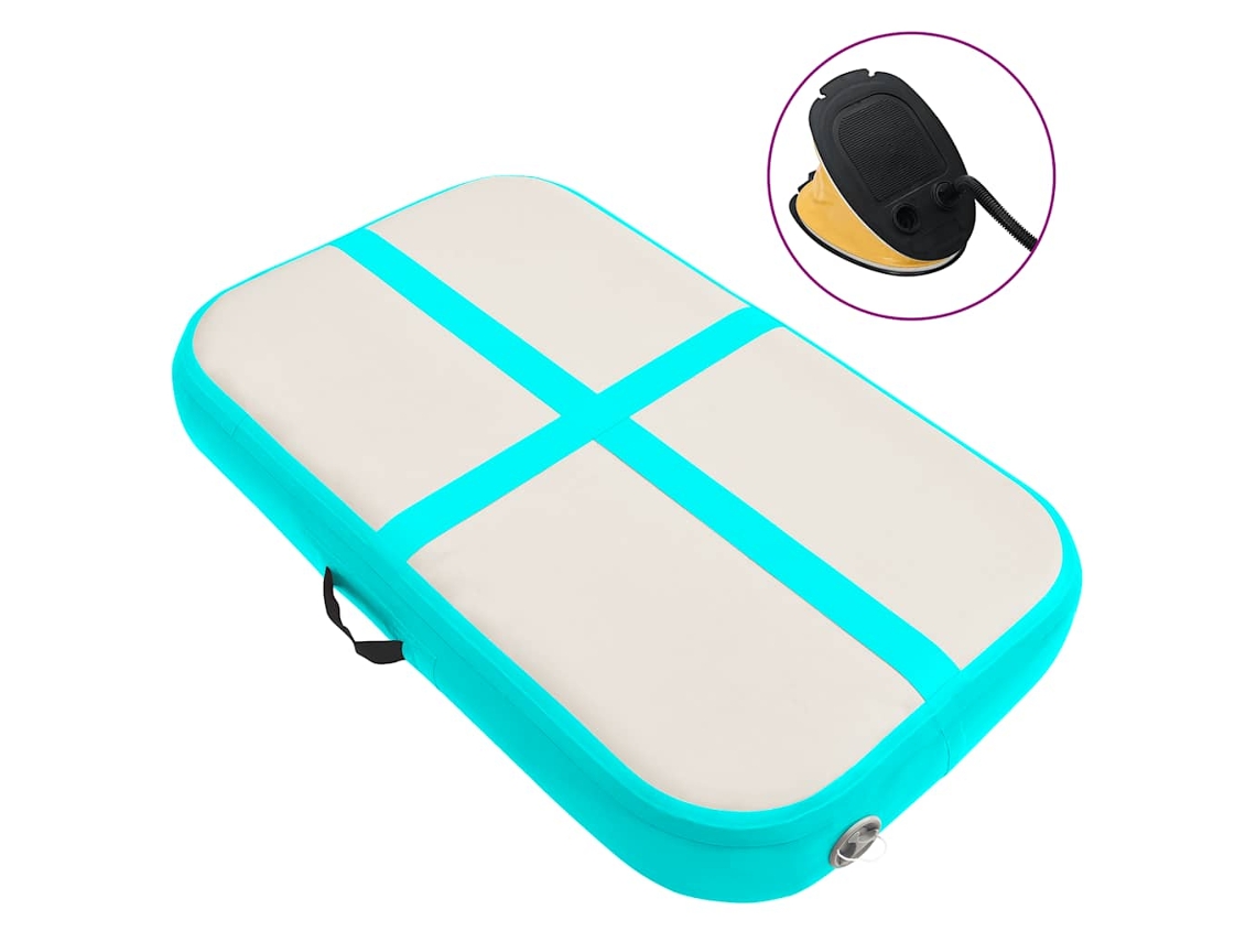 Vidaxl Colchão De Ginástica Insuflável C/ Bomba 60x100x10 Cm Pvc Verde