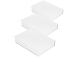 Livros Decorativos Brancos Conjunto 3 25x18 5x3 8 Decoração Enfeites Biblioteca Cm Dia GOKOCO