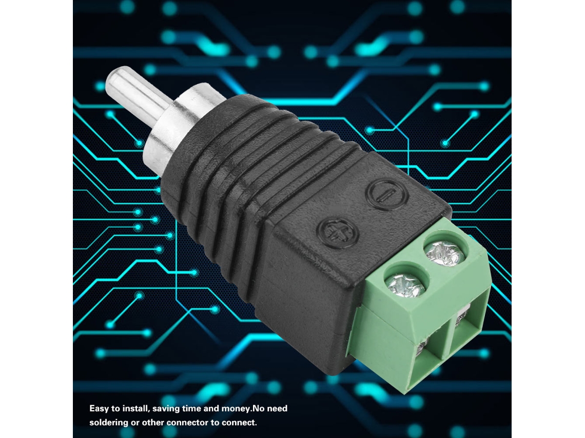 Laxiscreed Adaptador Rca Macho Para Av Com Terminais De Parafuso Para Áudio E Vídeo
