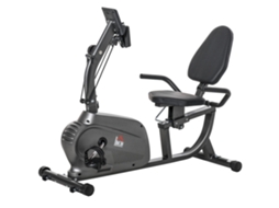 Bicicleta Estática com Encosto,8 Níveis de Resistência,volante,assento Ajustável,tela Lcd e Suporte BTFORUS