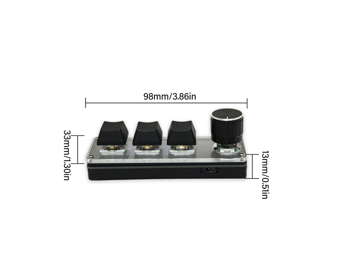 Teclado Laxiscreed Com 3 Teclas Usb Ou Wireless 2.4g Totalmente Programáveis