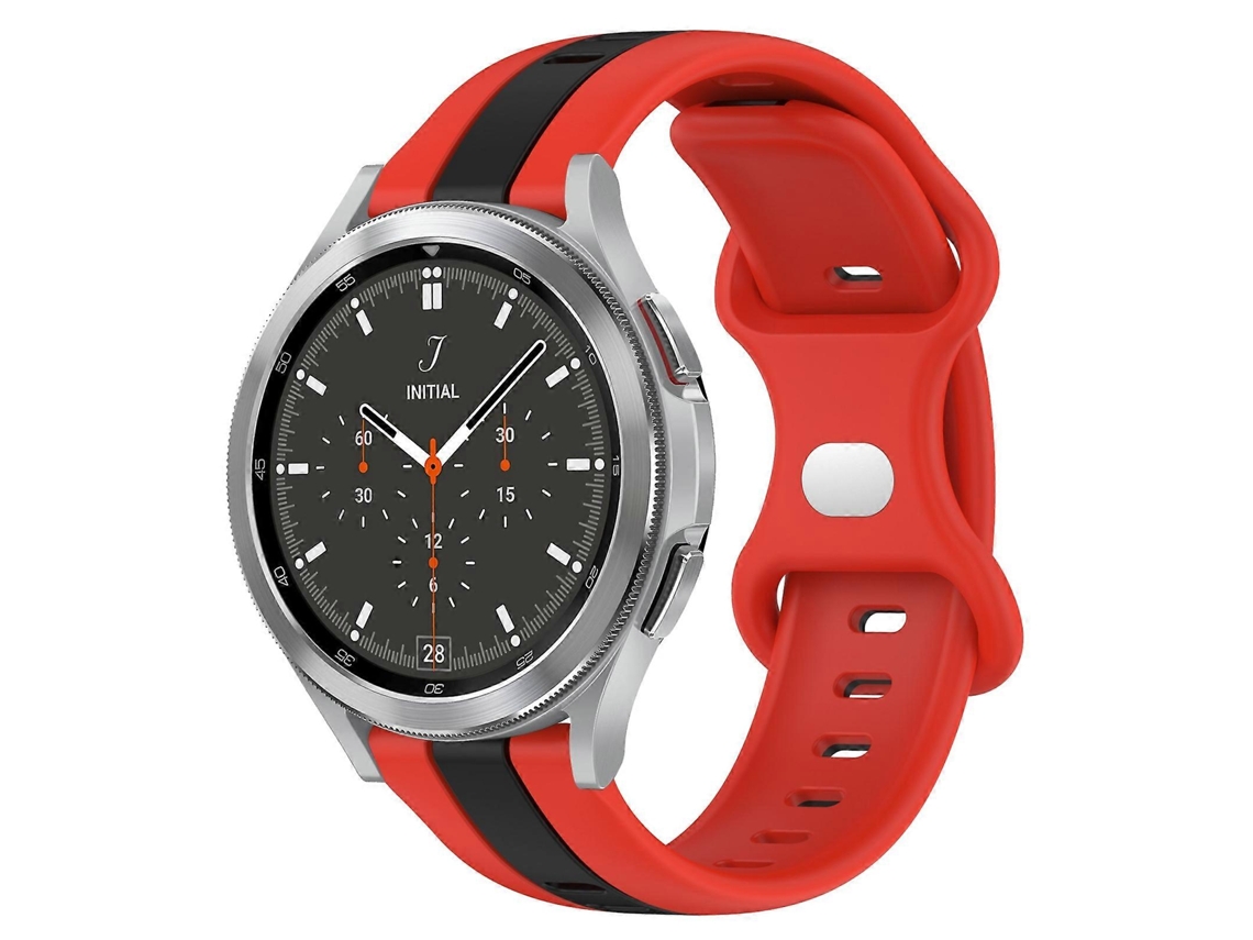 Pulseira De Silicone Bicolor Com Fecho Borboleta De 20 Mm Para Samsung Galaxy Watch 4 Classic.