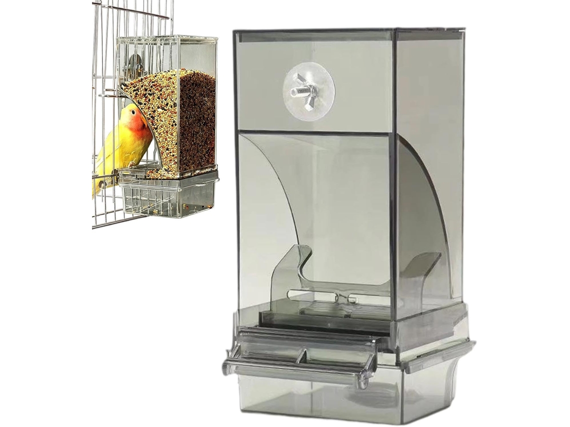 Alimentador de Pássaros, Recipiente Automático Transparente com Gancho, Recipiente para Alimentar Pássaros, Animais de CHABERLU