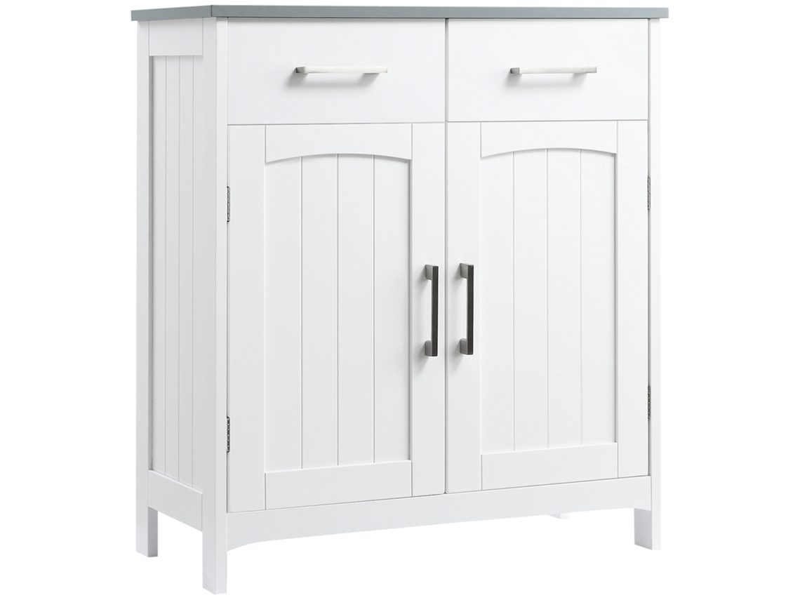 Armário de Banheiro com 2 Portas, 2 Gavetas, Prateleira Ajustável, MDF, 68x33x76cm S/MARCA