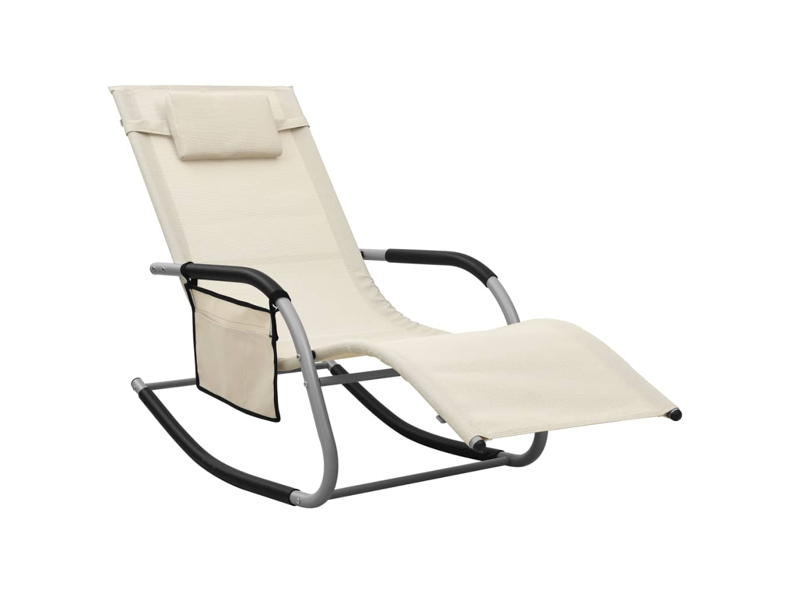 Sun Lounger, Sun Loungers Vidaxl Creme Tecido (n/a)