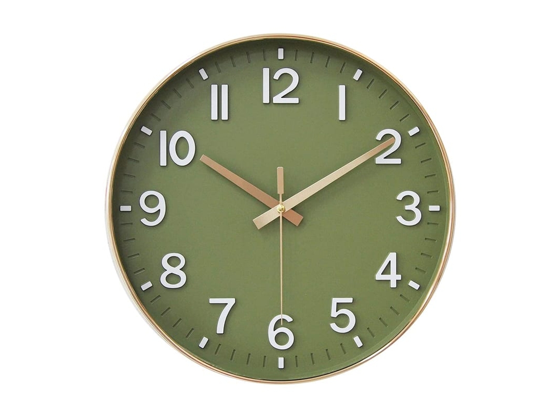 2026-reloj De Parede 12 Polegadas Silencioso Sem Tique-taque (verde Dourado)