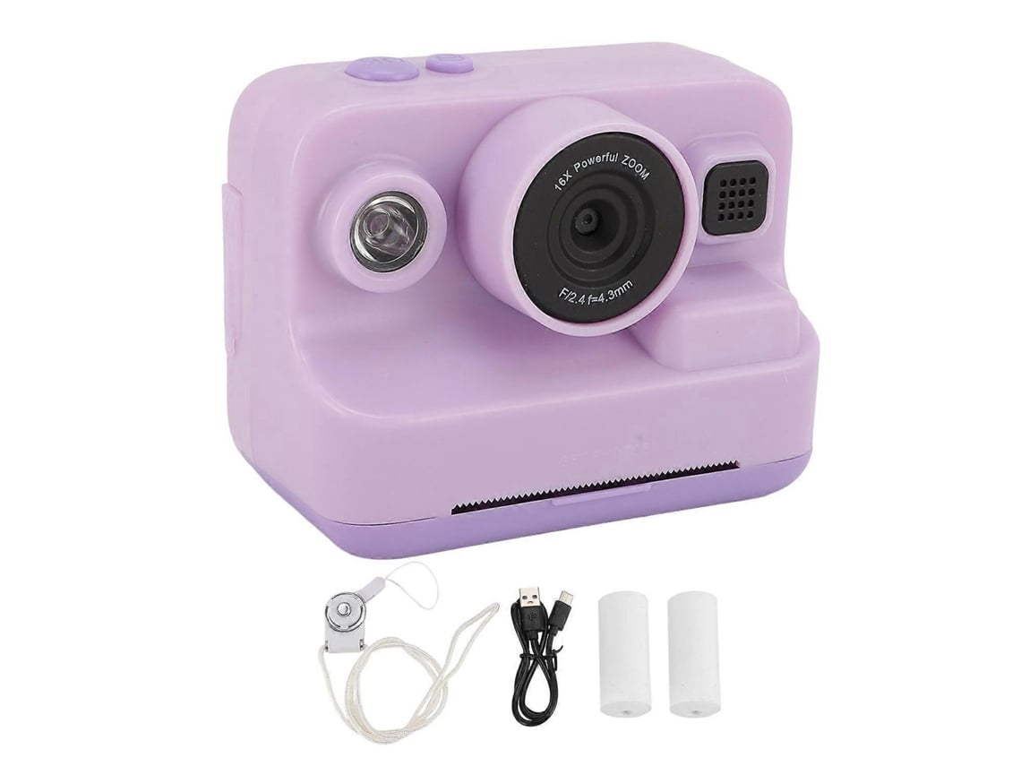 Máquina Fotográfica Digital 1080p Com Impressão Instantânea 12mp, Ecrã De 2,4 Polegadas E Leitor Mp3