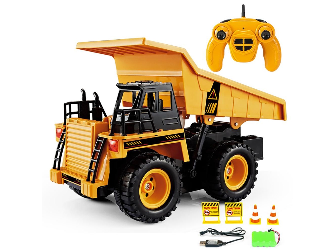 Mali brinquedo Caminhão de Obras Rc 6 Canais com Luzes Controle Remoto 2.4ghz para Crianças