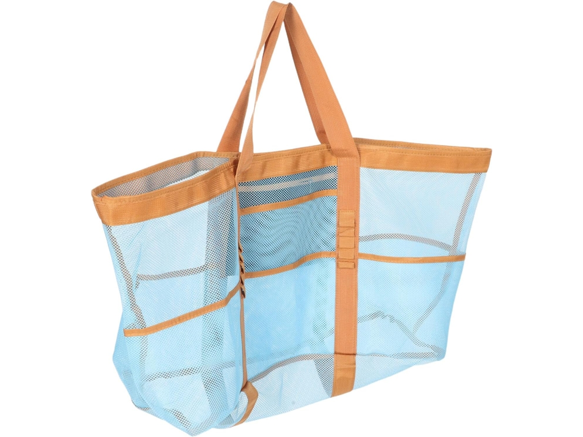 Bolsa De Praia Feminina Espaçosa Em Tela Mesh, Leve E Impermeável, Com Bolsos Organizadores.