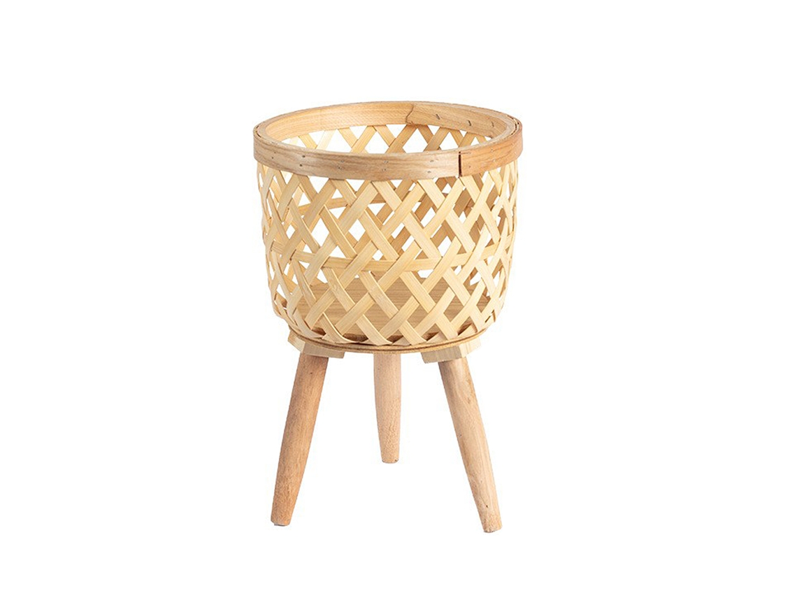 Suporte de Planta Cesto Tecido À Mão Cesto de Rattan