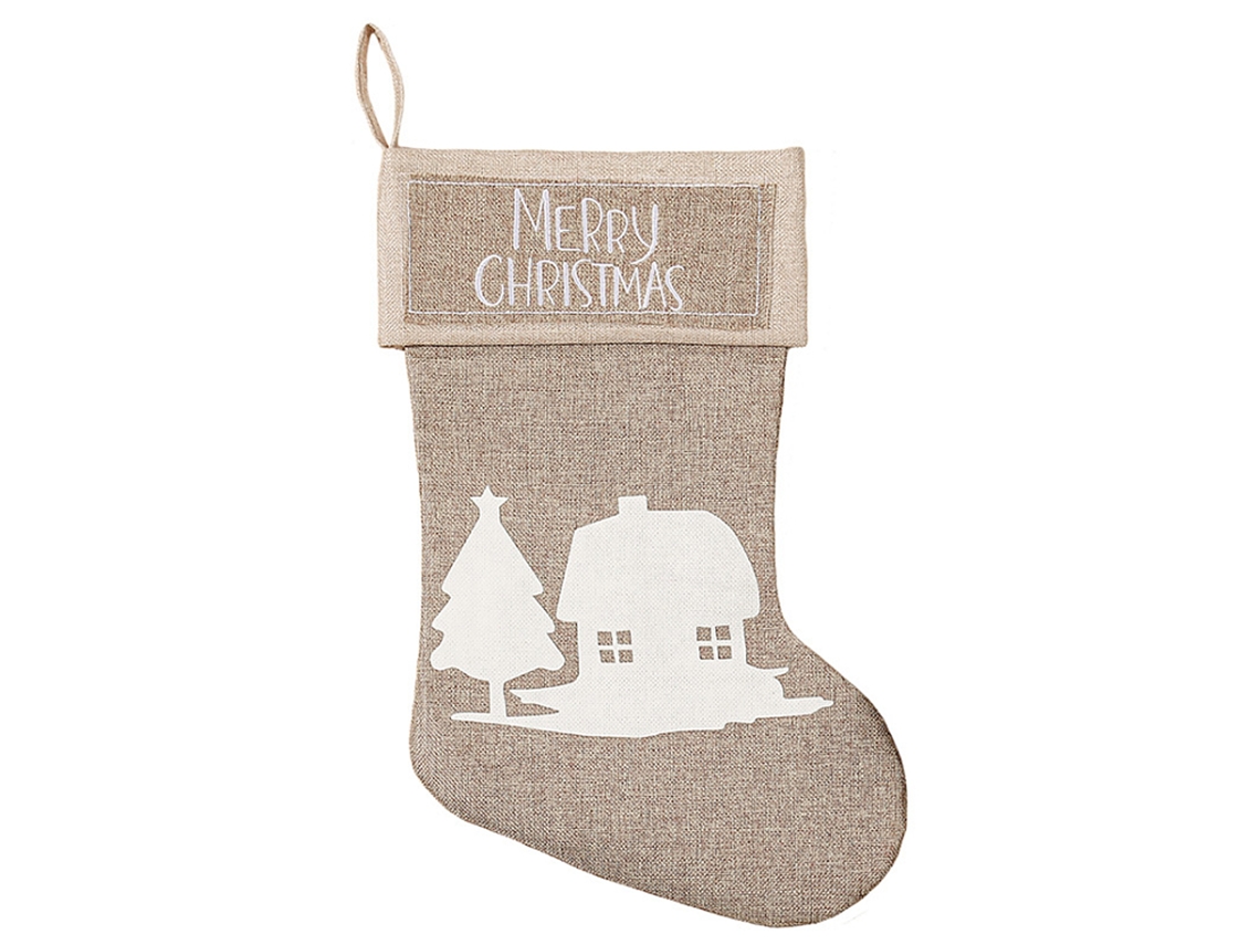 Decoração de Natal com Pai Natal em Tecido Não Tecido e Saco de Presente LAXISCREED