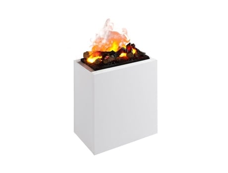 Lareira elétrica branca Balderia Ikarus Flame Optimyst 125 W
