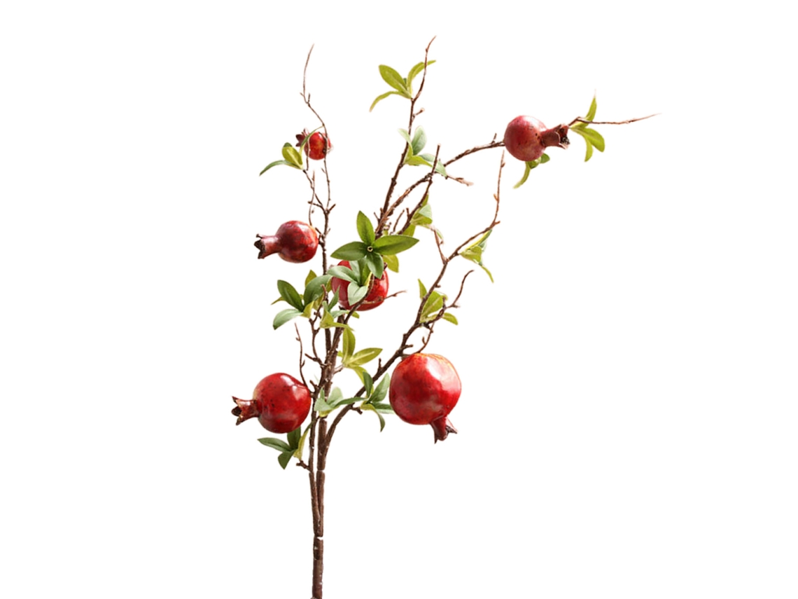 Ramos Decorativos Com Romãs Laranjas 6-cabeças