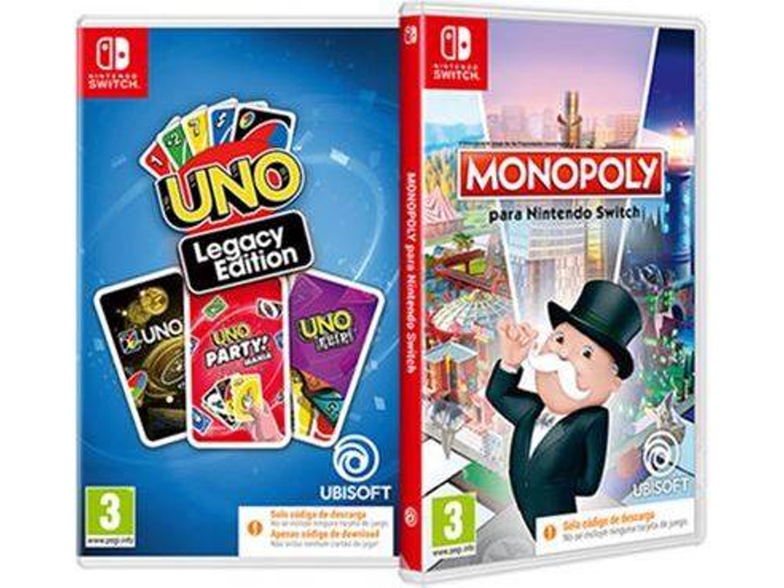 Jogo Nintendo Switch Monopoly 2024 + Uno Legacy (Código de Descarga na Caixa)