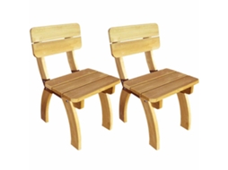 Vidaxl Cadeiras De Jardim, 2 Pcs, Madeira De Pinho Impregnada