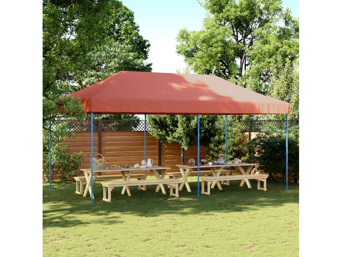 Vidaxl Tenda Para Festas Pop-up Dobrável 580x292x315 Cm Terracotta