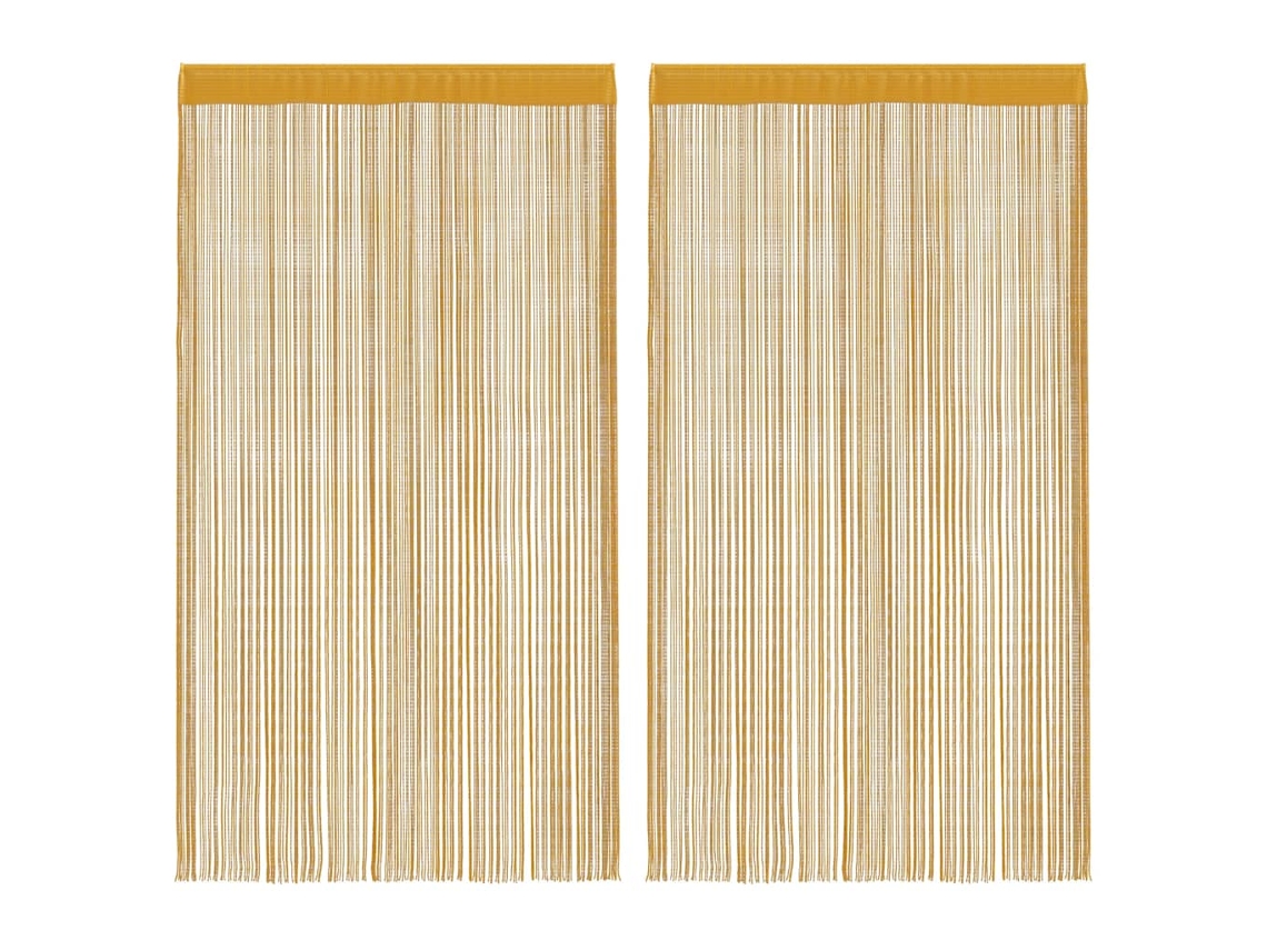 Maison Exclusive - Cortinas De Fios 2 Pcs 100x250 Cm Dourado