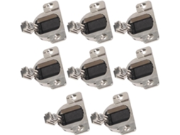 Kit Com 8 Dobradiças De Reposição Para Armários Portas 16a 19mm, Em Liga De Zinco Niquelado, Estilo Europeu, Com