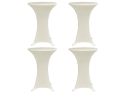 Capa Para Mesa De Pã© Elãstica Ã˜80 Cm 4 Pcs Cor Creme DKD HOME DECOR