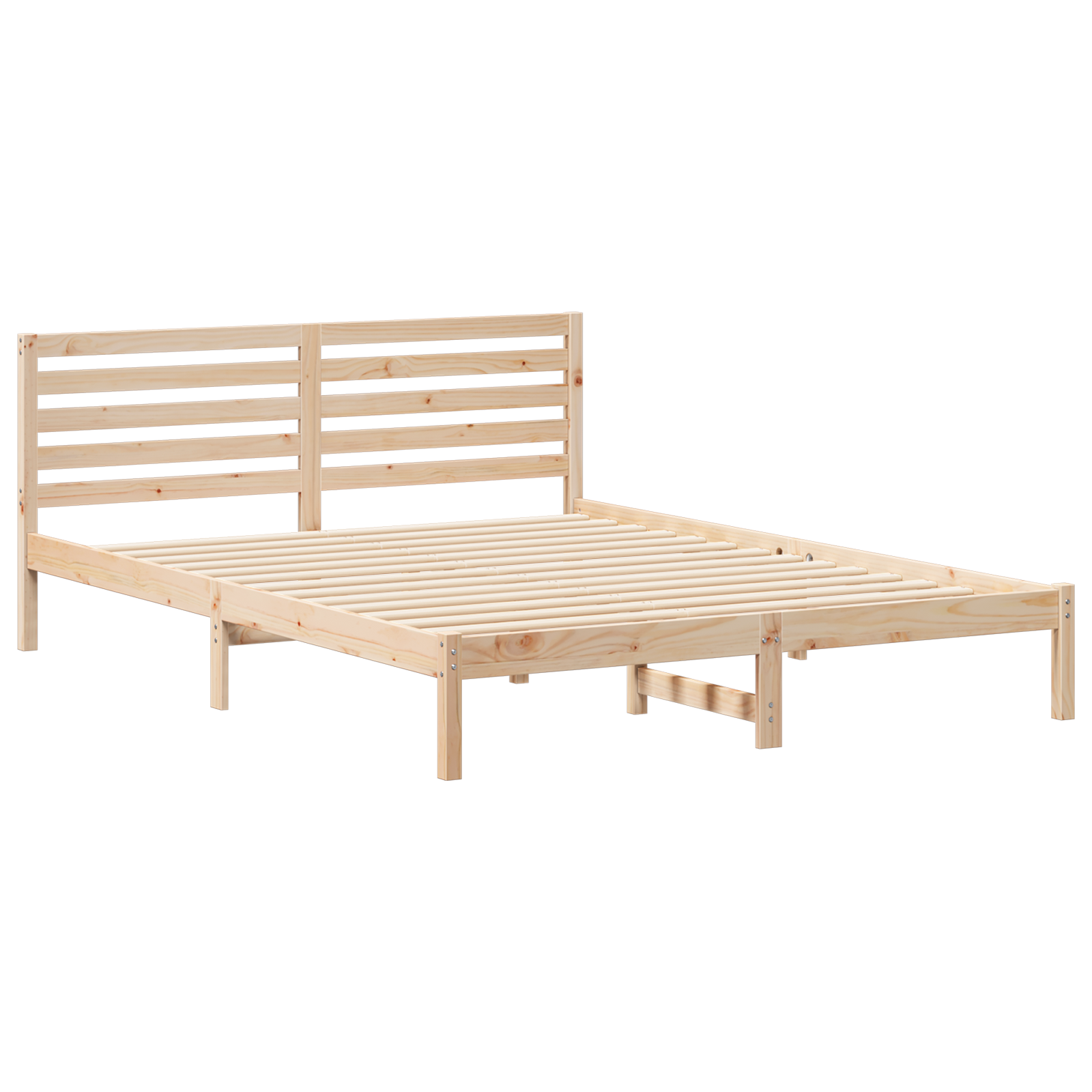 Conjunto 1 Estrado De Cama Plataforma Vidaxl Castanho Madeira De Pinho Maciça (160 X 210 Cm)