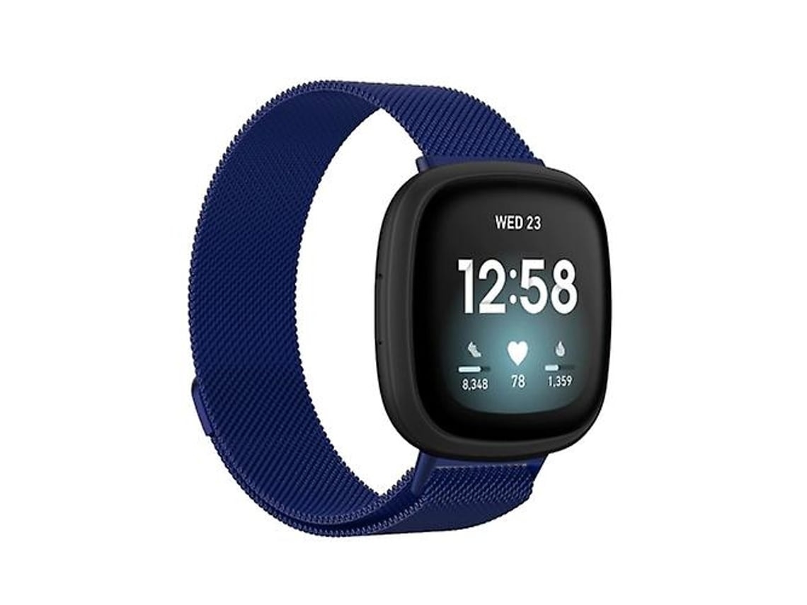 Pulseira De Relógio Lurelia Para Fitbit Versa 3 Milanese Azul