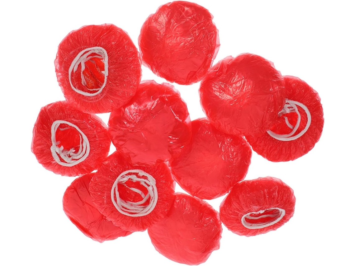 Pacote Com 50 Capas Protetoras Reutilizáveis De Plástico Vermelho Para Alarmes.