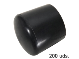 Contera plastico redonda exterior negra 8 mm. bolsa 200 unidades