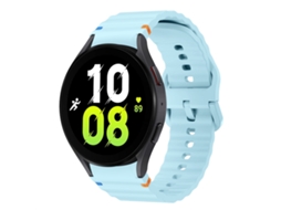 Bracelete para Samsung Galaxy Watch 5 Silicone Costurado com Padrão de Onda Azul Claro XIAOMOYU (40mm/44mm)