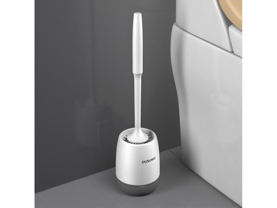 Escova Sanitária com Cabeça de Silicone Macia em Tpr, Drenagem Rápida, para Parede Ou no Chão, Acessórios para Banheiro na Cor Cinza AQUAFORGE