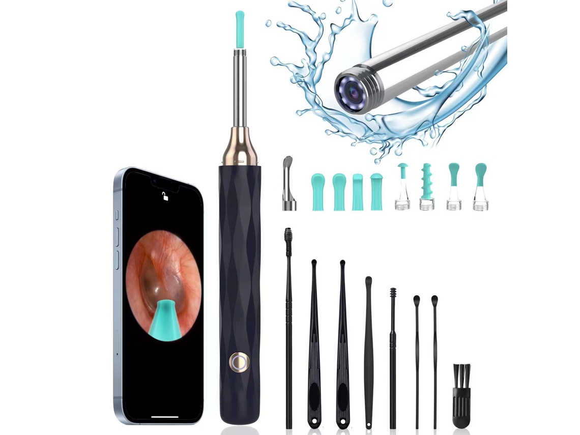 Colher Auricular Para Endoscópio Visual Hd Wifi Azul Marinho