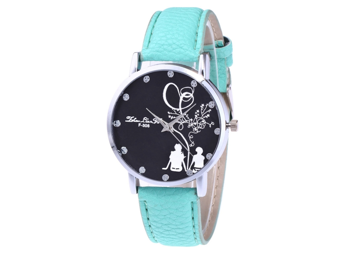 Reloj De Pulsera De Cuero Analógico De Cuarzo Unisex Con Dial Redondo Para Regalo