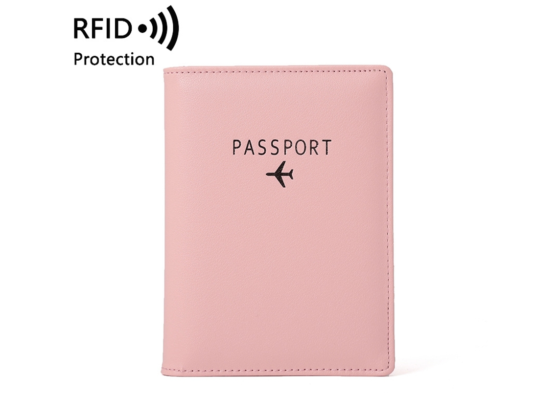 Porta-passaporte Em Couro Pu, Rosa, 14, 5 X 10, 7 Cm