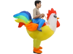Fantasia Inflável do Galo Engraçada para Adultos, Ideal para Festas, Carnavais, Halloween e Cosplay. Prática leve E.
