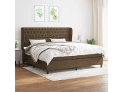 Vidaxl Cama com Molas/colchão 200x200 Cm Tecido Castanho escuro