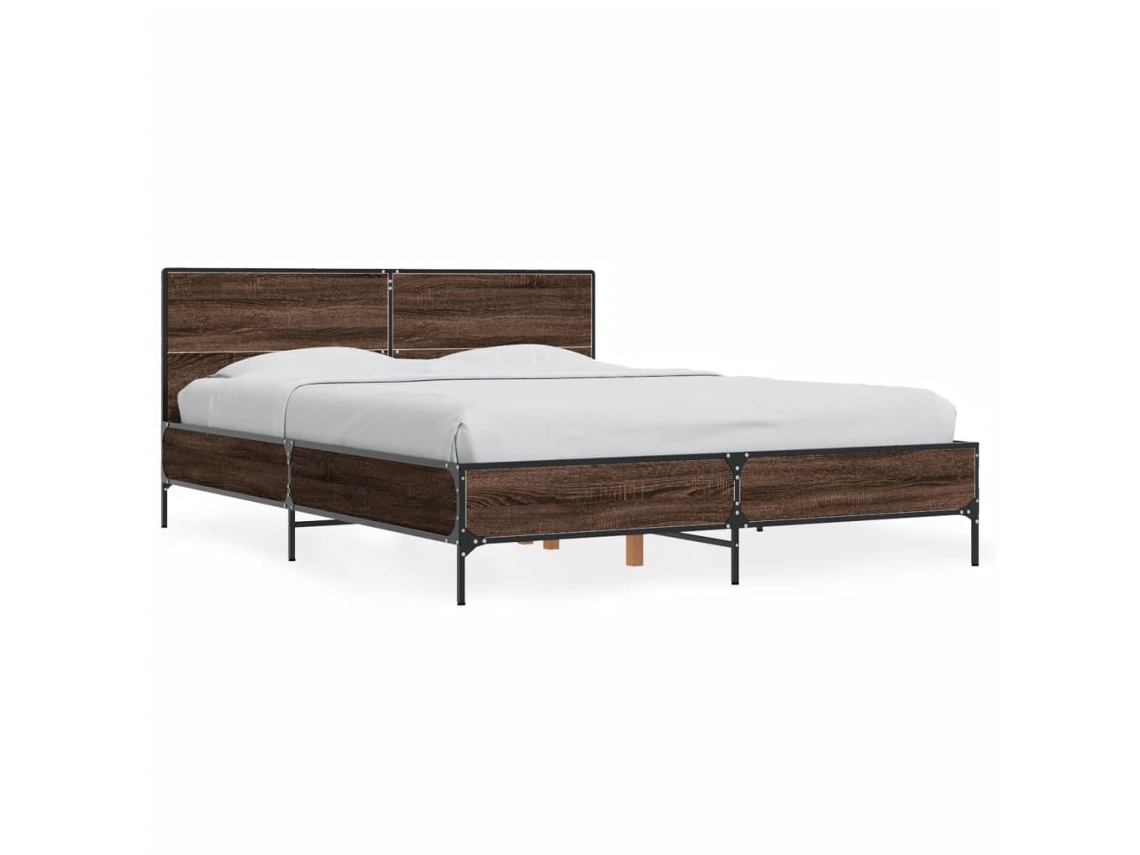 Bed Frame, Bed Frames Vidaxl Marrom Madeira Processada (120 X 200 Cm)