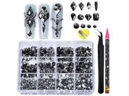 Adesivos De Strass Para Unhas Com Cristais Ab, 12 Formatos Diferentes, Design Plano 3d.
